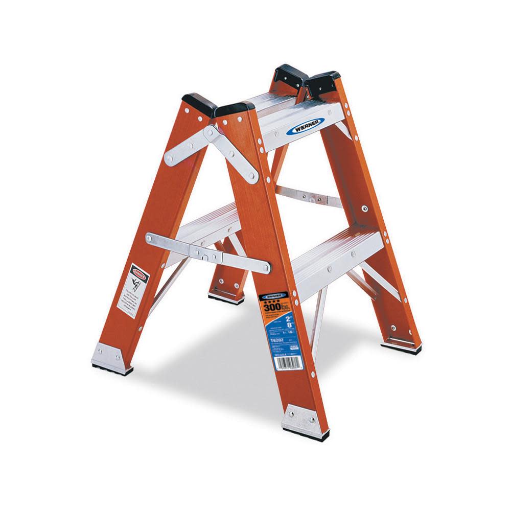 Werner 2 Ft. Type IA Fiberglass Twin-Step Stool - Flockneti