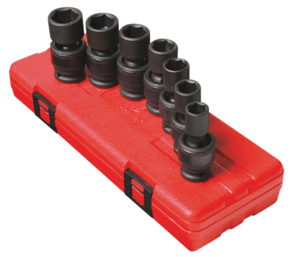 Sunex 7 pc. 1/2 In. Drive Metric Universal Impact Socket Set - Flockneti