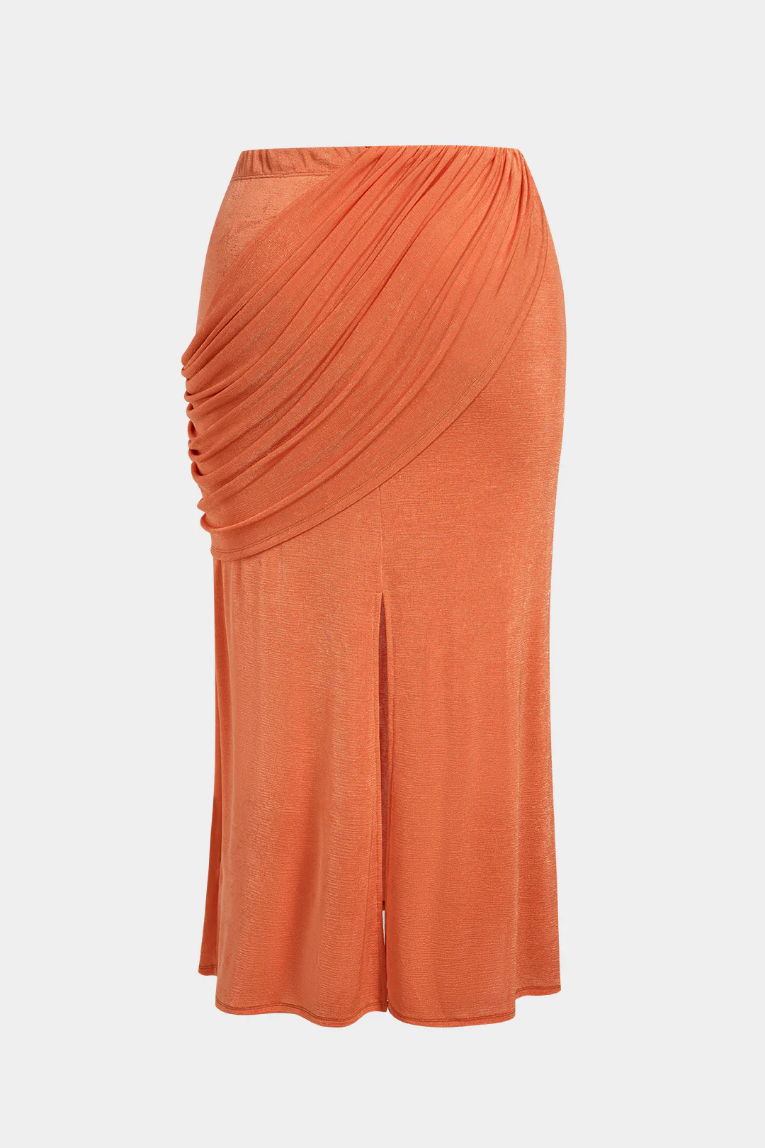 Plus Size Asymmetrical Ruched Skirt - Flockneti