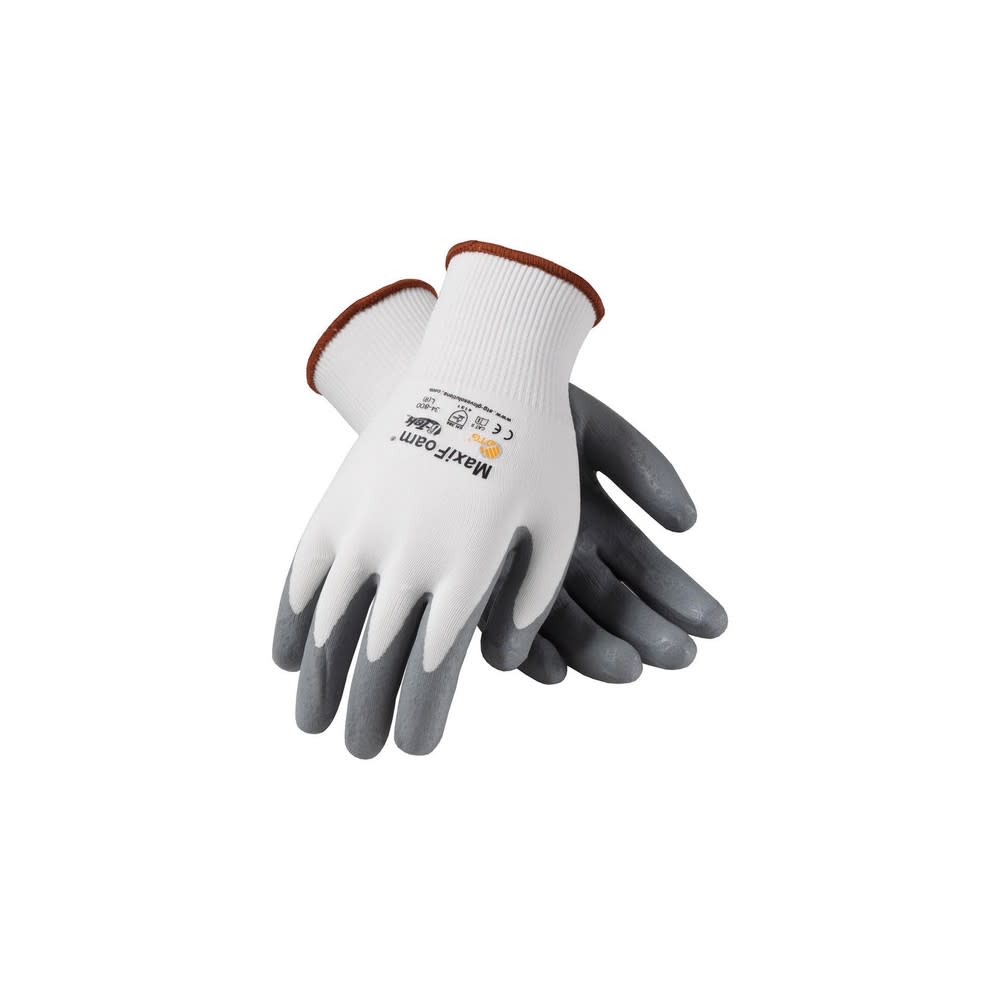Protective Industrial Products Gloves White MaxiFoam Premium Seamless Knit Nylon 2X - Flockneti