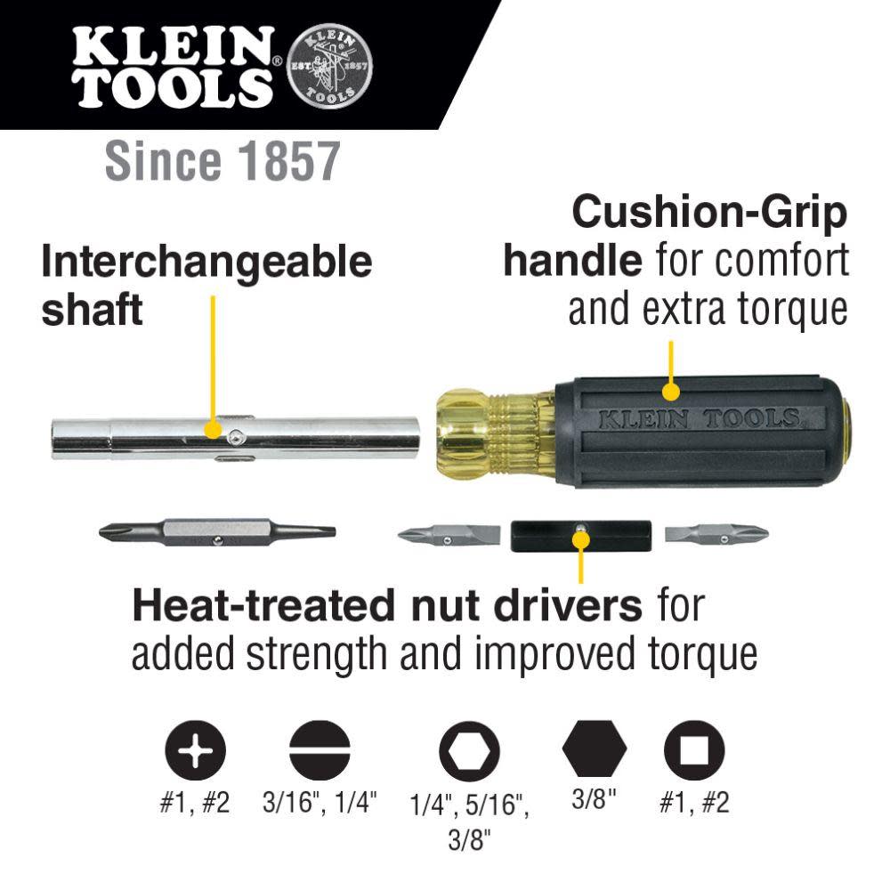 Klein Tools Multi-Bit Screwdriver/Nut Driver - Flockneti