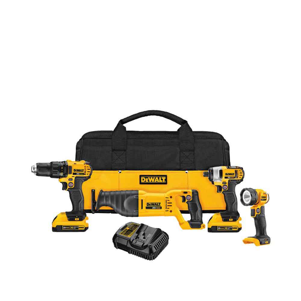 DEWALT 4-Tool 20-Volt Max Lithium Ion Cordless Combo Kit - Flockneti