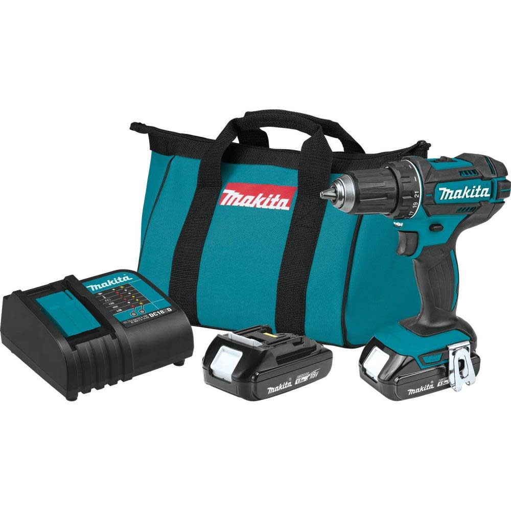 Makita 18V LXT Lithium-Ion Compact Cordless 1/2″ Driver-Drill Kit (1.5Ah) - Flockneti