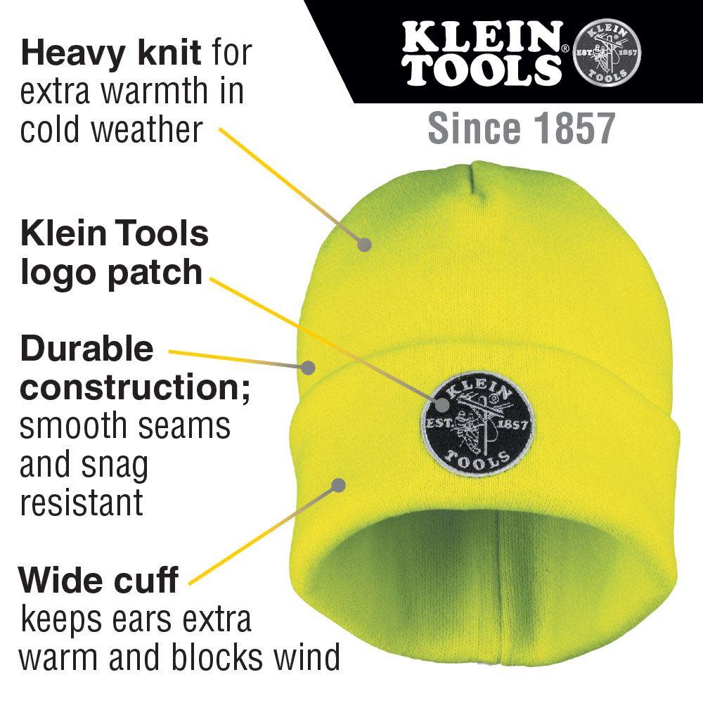 Klein Tools Heavy Knit Hat High Visibility Yellow - Flockneti