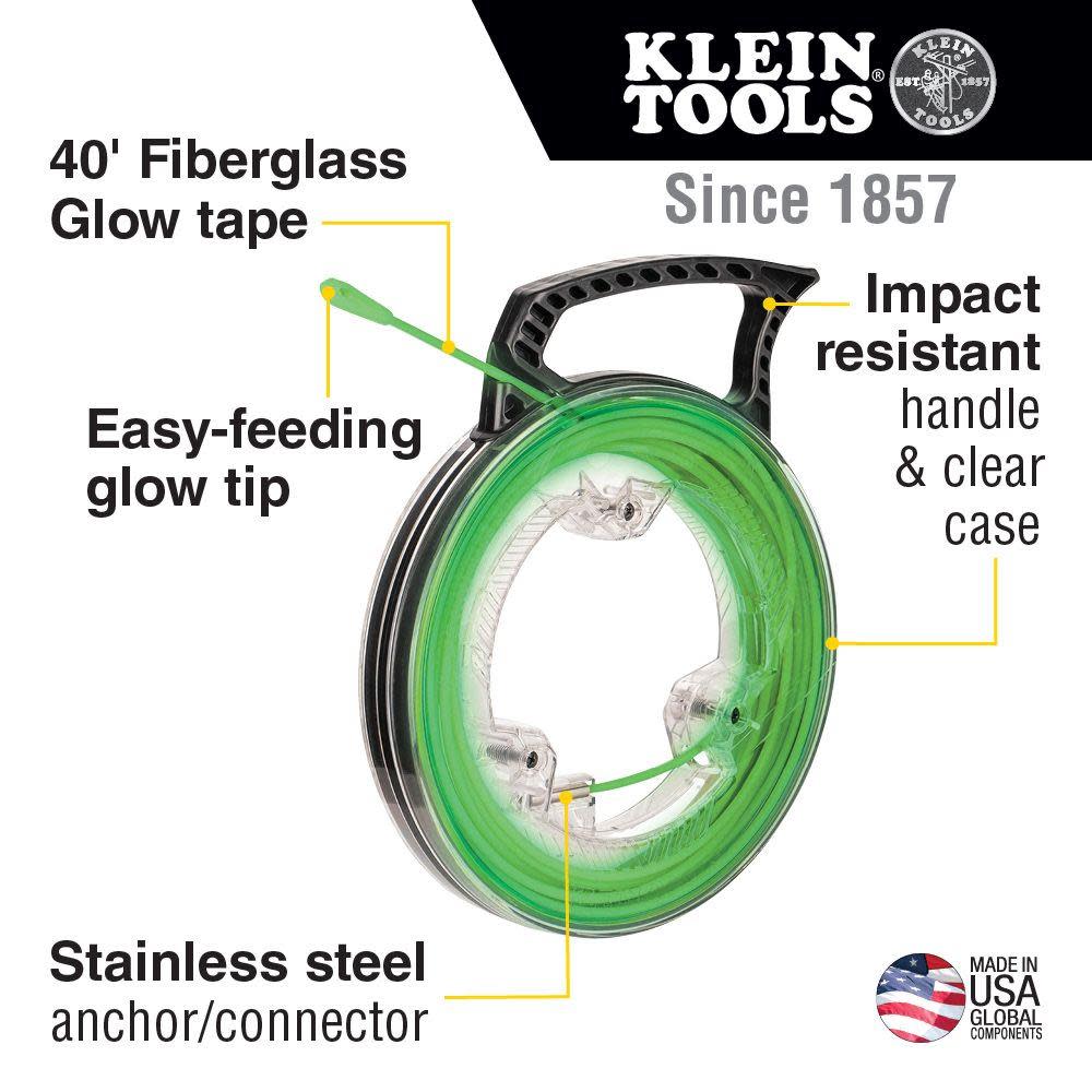 Klein Tools Glow Fish Tape 40 Foot - Flockneti