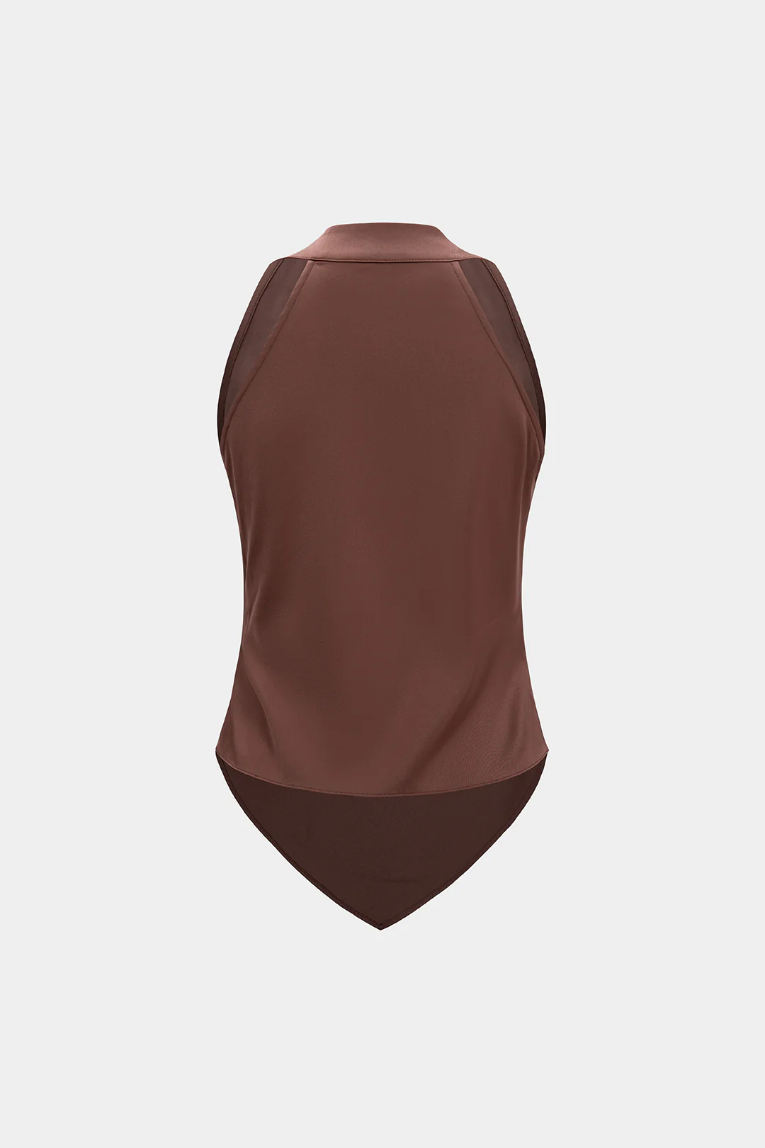 Satin Crossed V-Neck Asymmetrical Ruched Tank Top - Flockneti