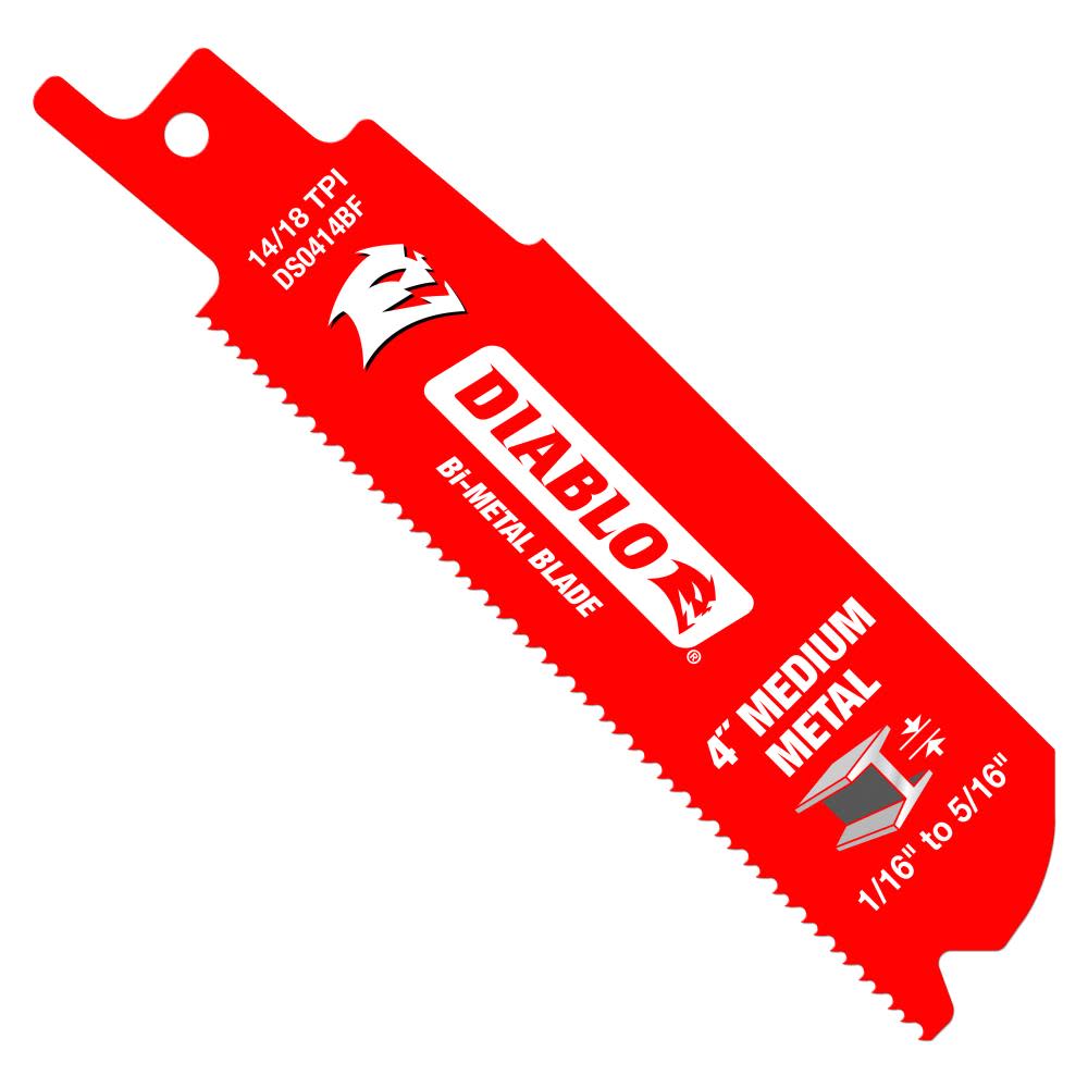 Diablo Tools 4″ Bi-Metal Recip Blade for Medium Metal Cutting 3/32″ to 5/16″ 5pc - Flockneti