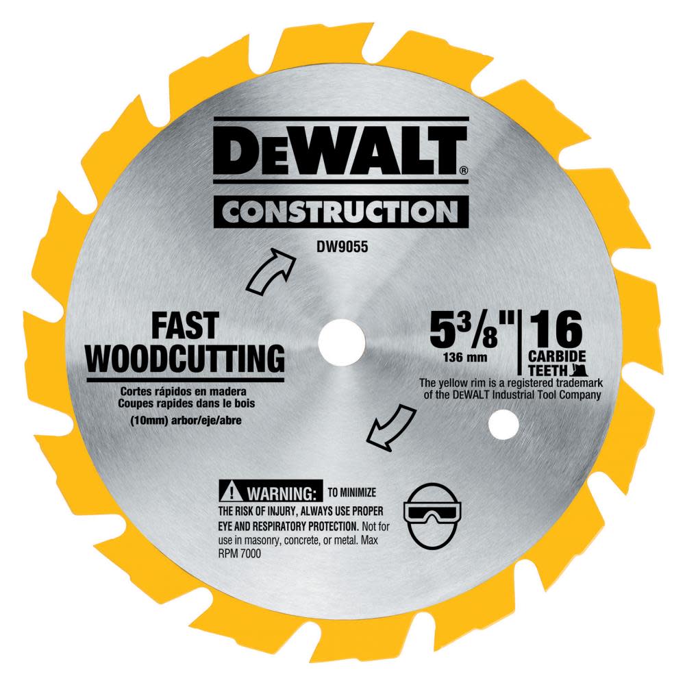 DEWALT 5-3/8-in 16T Carbide Saw Blade (Fast Woodcutting) - Flockneti