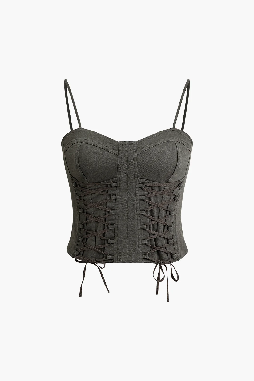 Bustier Ruched Tie-Up Underwire Cami Top - Flockneti