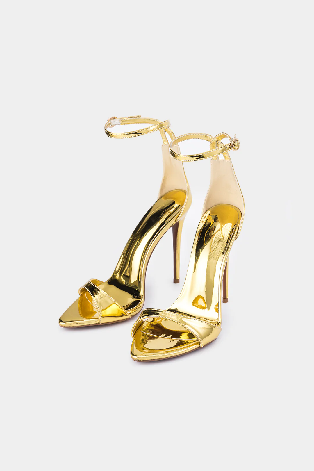 Metallic Pointed Heels - Flockneti