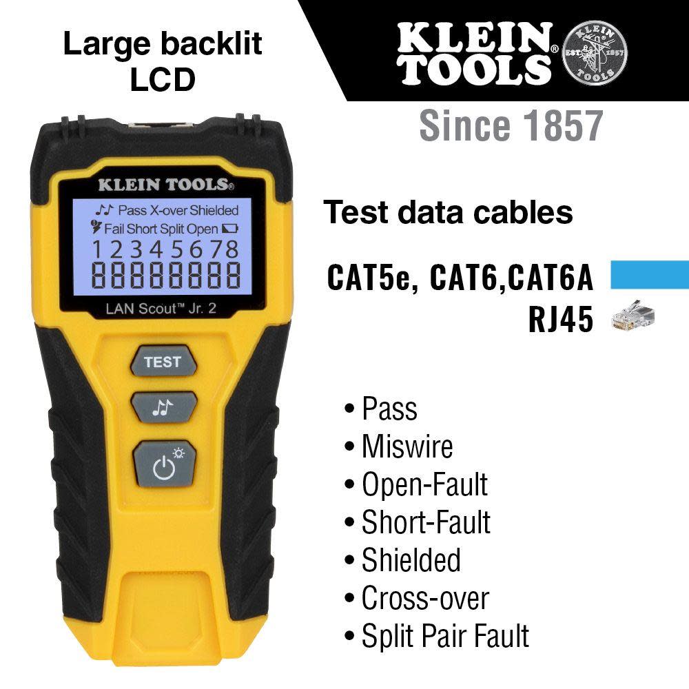 Klein Tools LAN Scout Jr 2 Cable Tester - Flockneti