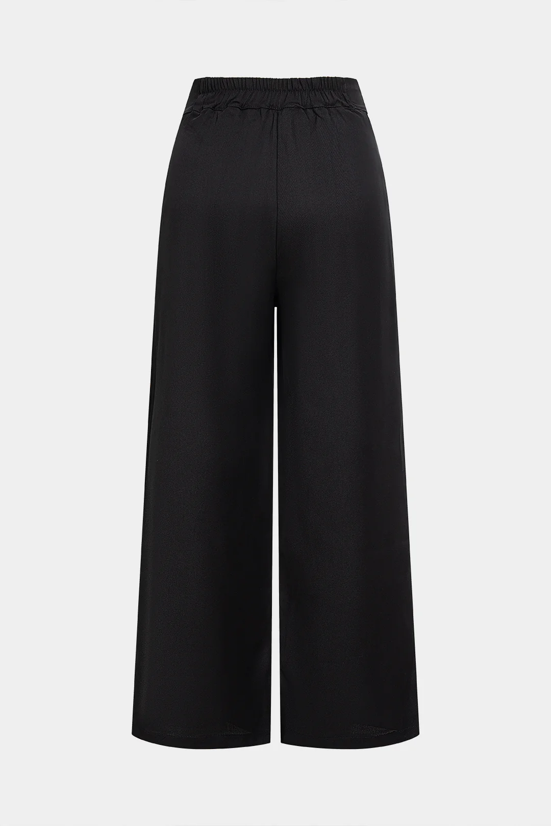Solid Shirred Waistband Button Pants - Flockneti