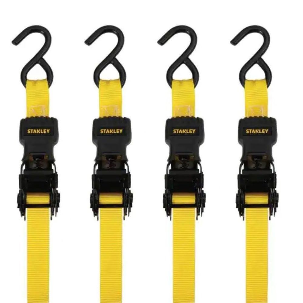 Stanley Ratchet Straps 1″ X 12′ 1500lbs 4pk - Flockneti