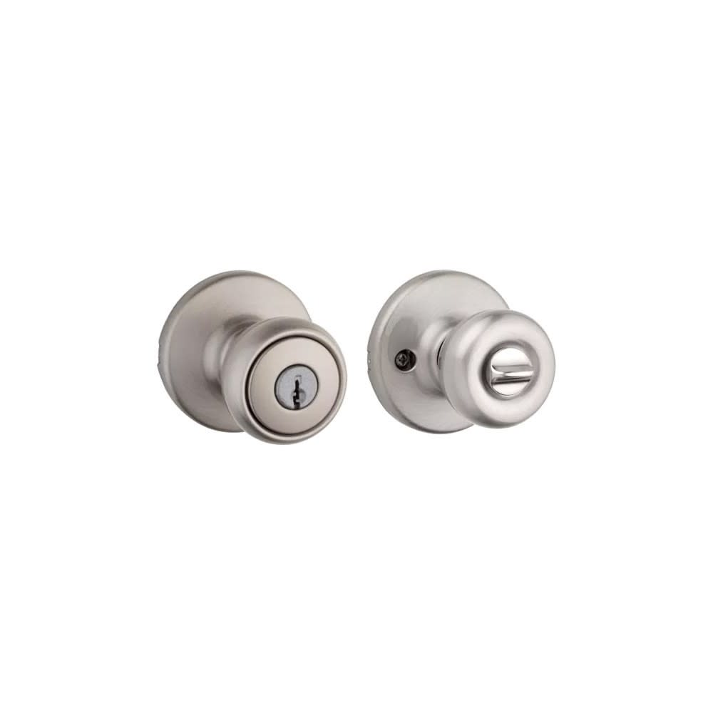 Kwikset Satin Nickel Security Keyed Entry Exterior Tylo Lockset Knob - Flockneti