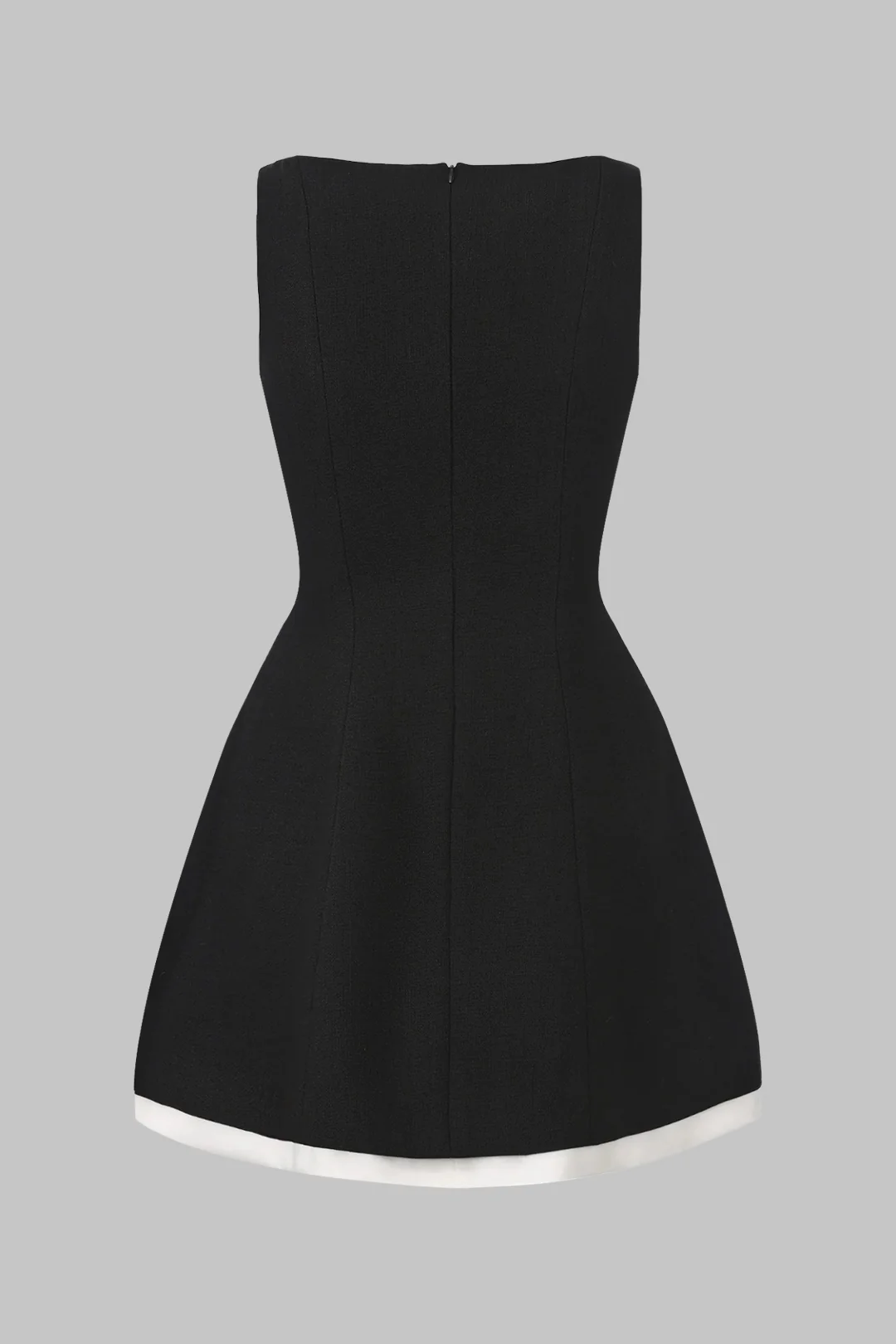 Contrast Binding Button Detail Sleeveless Mini Dress - Flockneti
