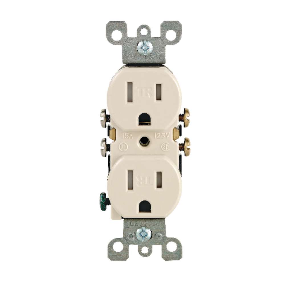 Leviton 15A 125V Light Almond Grounded Duplex Outlet Receptacle - Flockneti