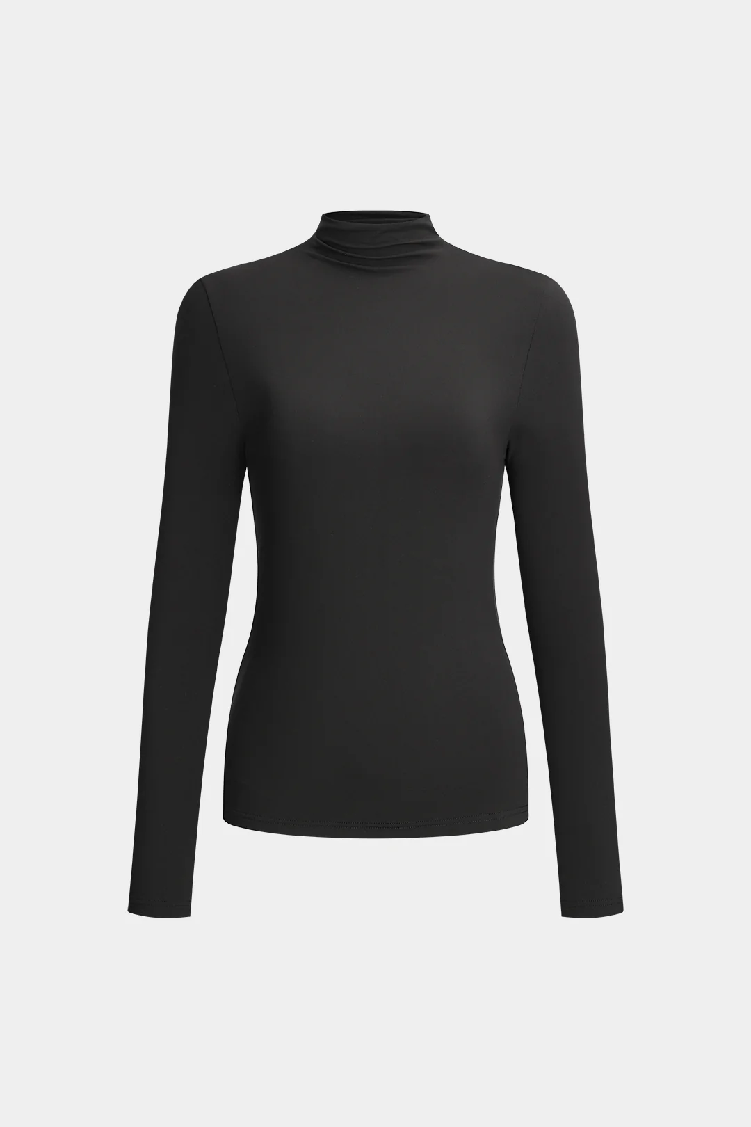 Ruched Mock Neck Long-Sleeve Top - Flockneti