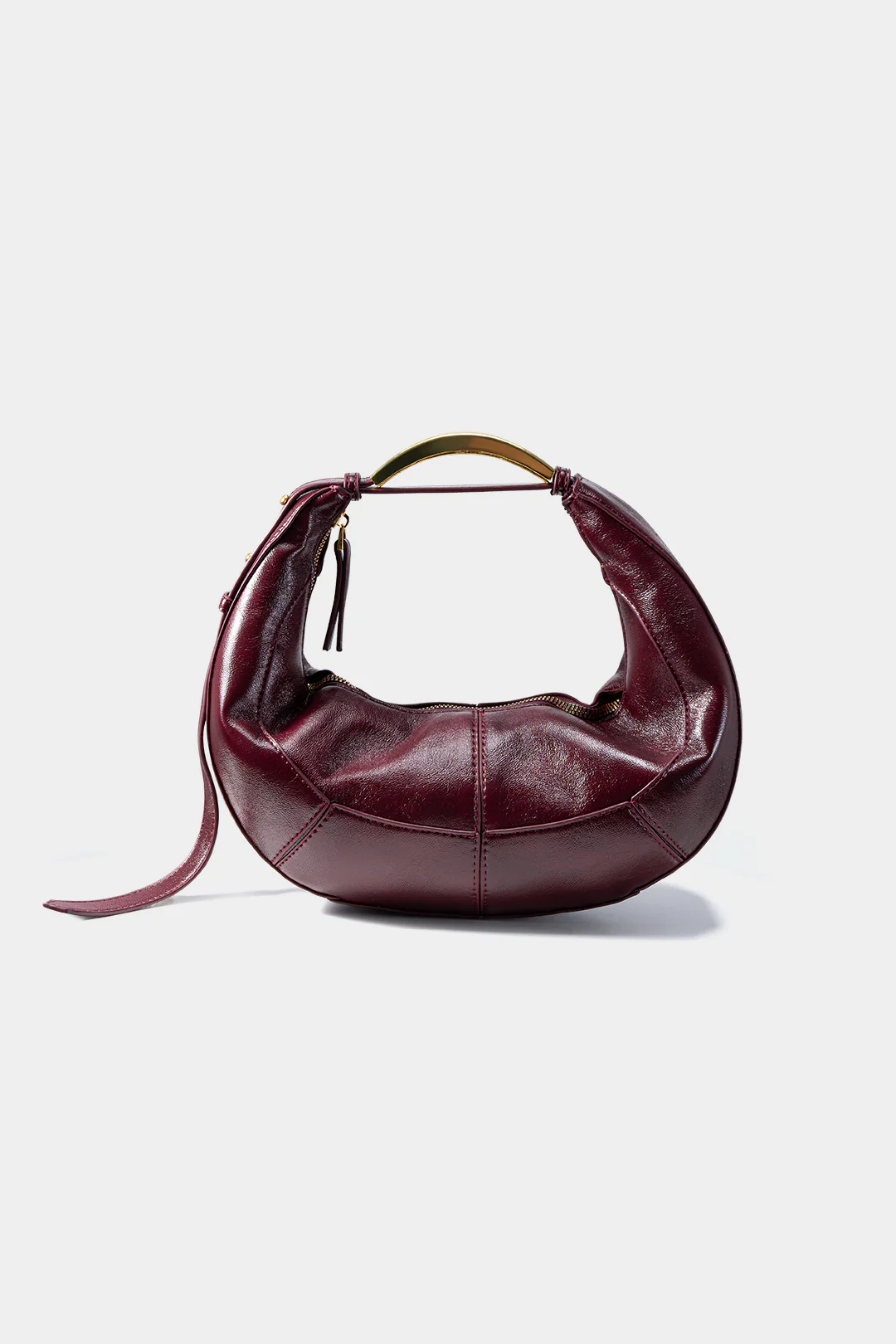 Faux Leather Metal Handle Tote Bag - Flockneti