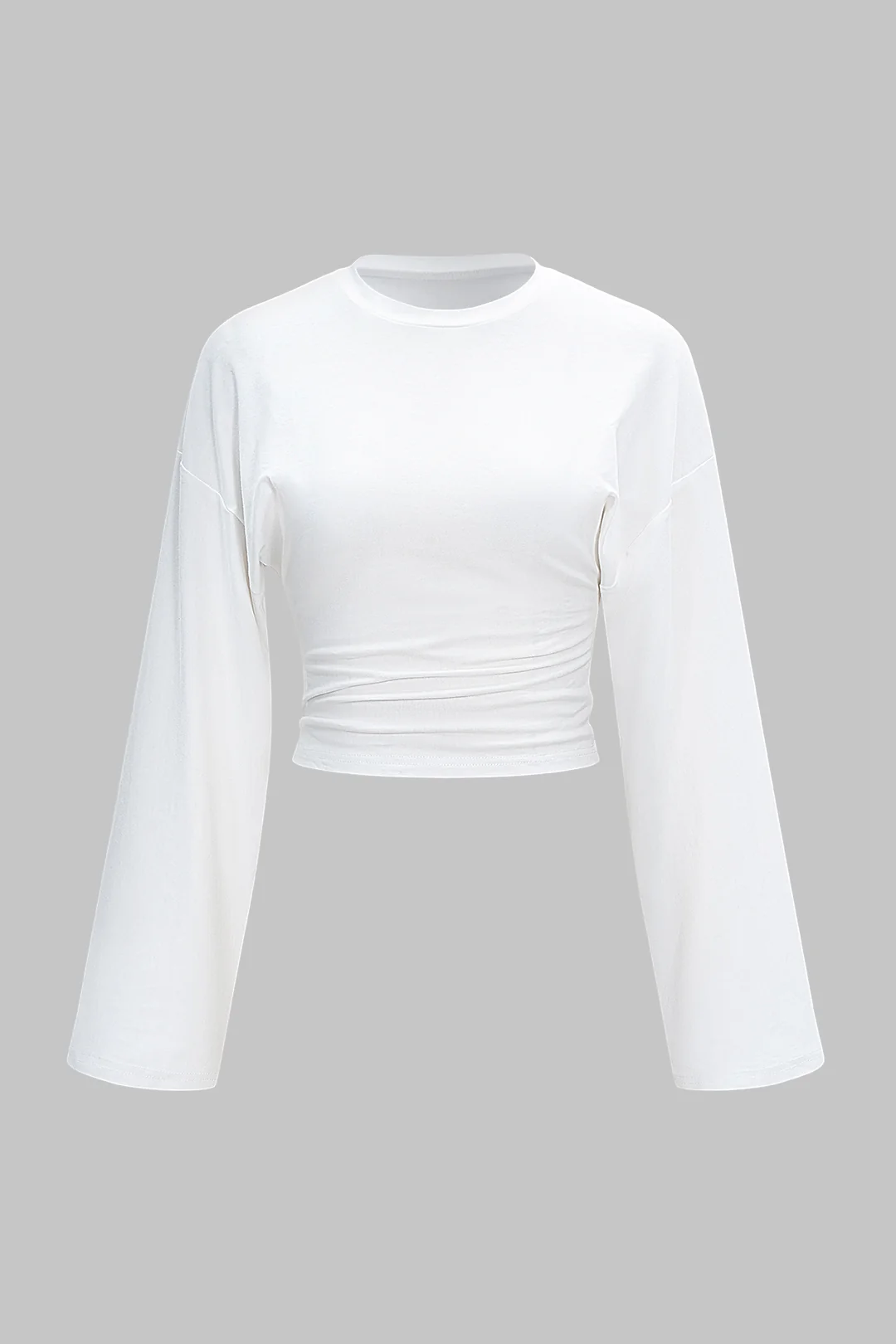 Round Neck Long-Sleeve Cropped Top - Flockneti