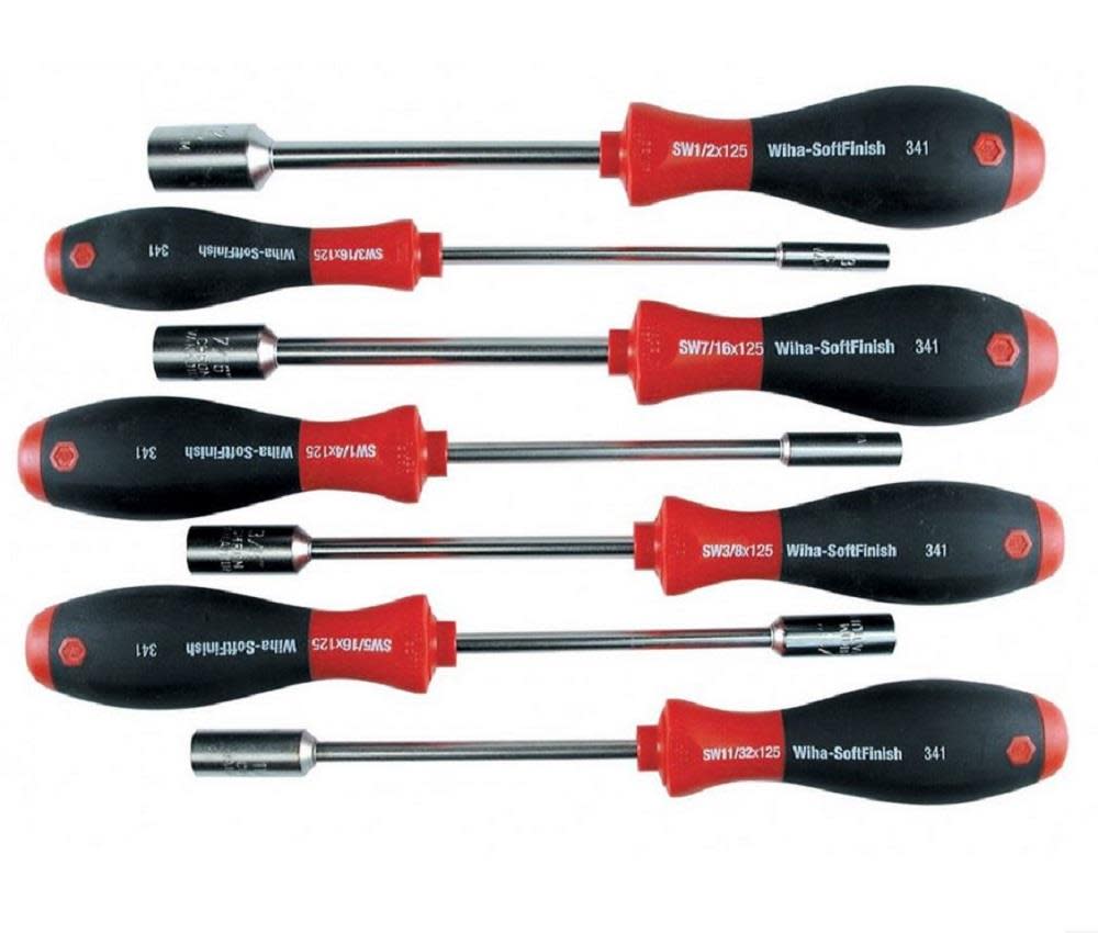 Wiha SoftFinish Cushion Grip Inch Nut Driver Set 7 piece - Flockneti