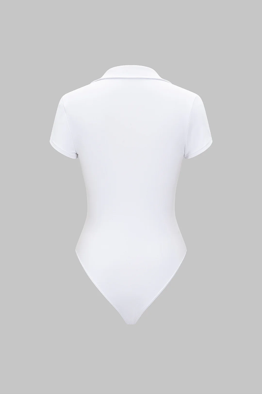 Solid Button Short Sleeve Bodysuit - Flockneti