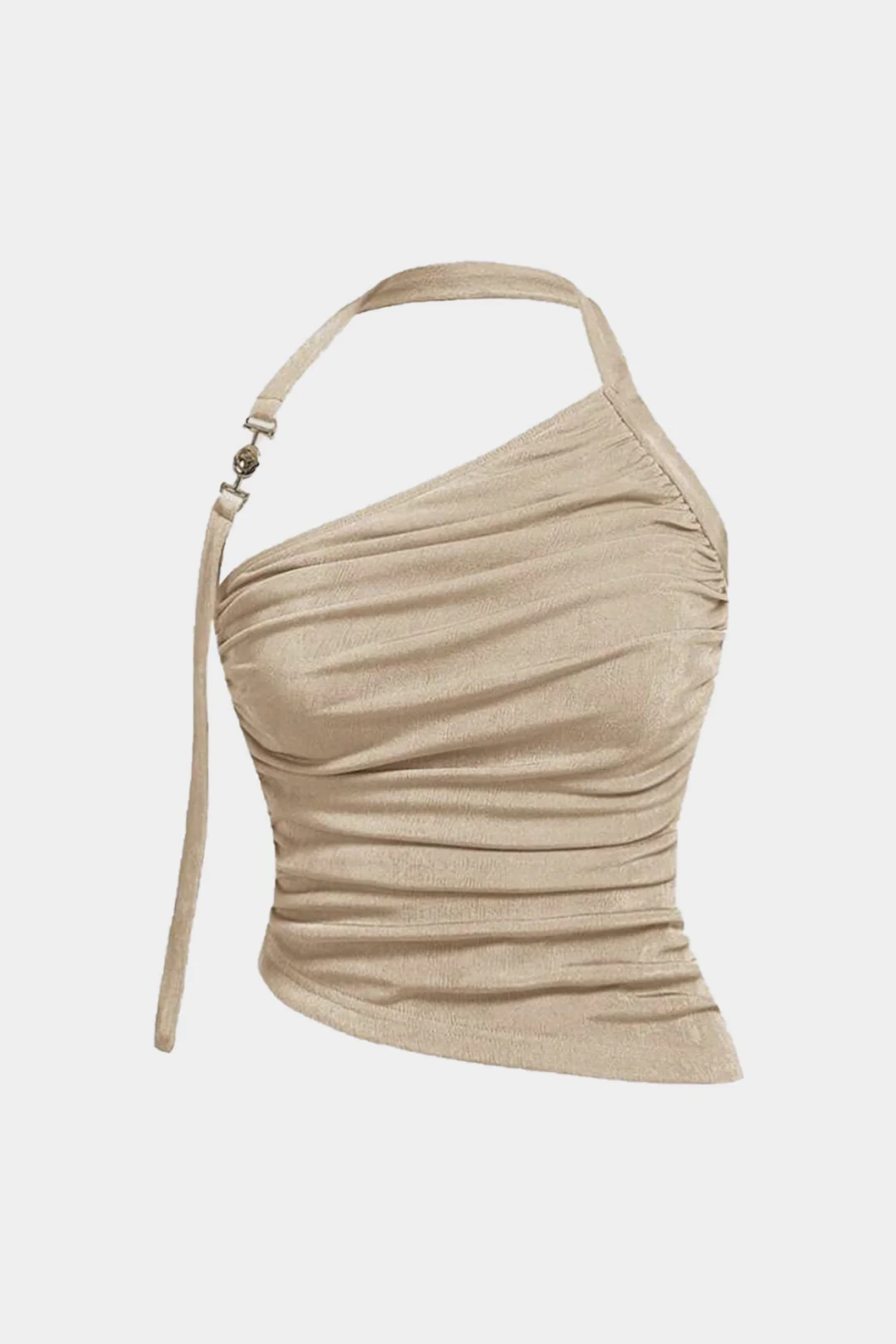 Plus Size Backless Asymmetrical Ruched Cami Top - Flockneti