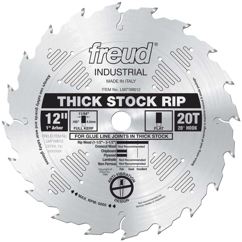Freud 12″ Thick Stock Rip Blade - Flockneti