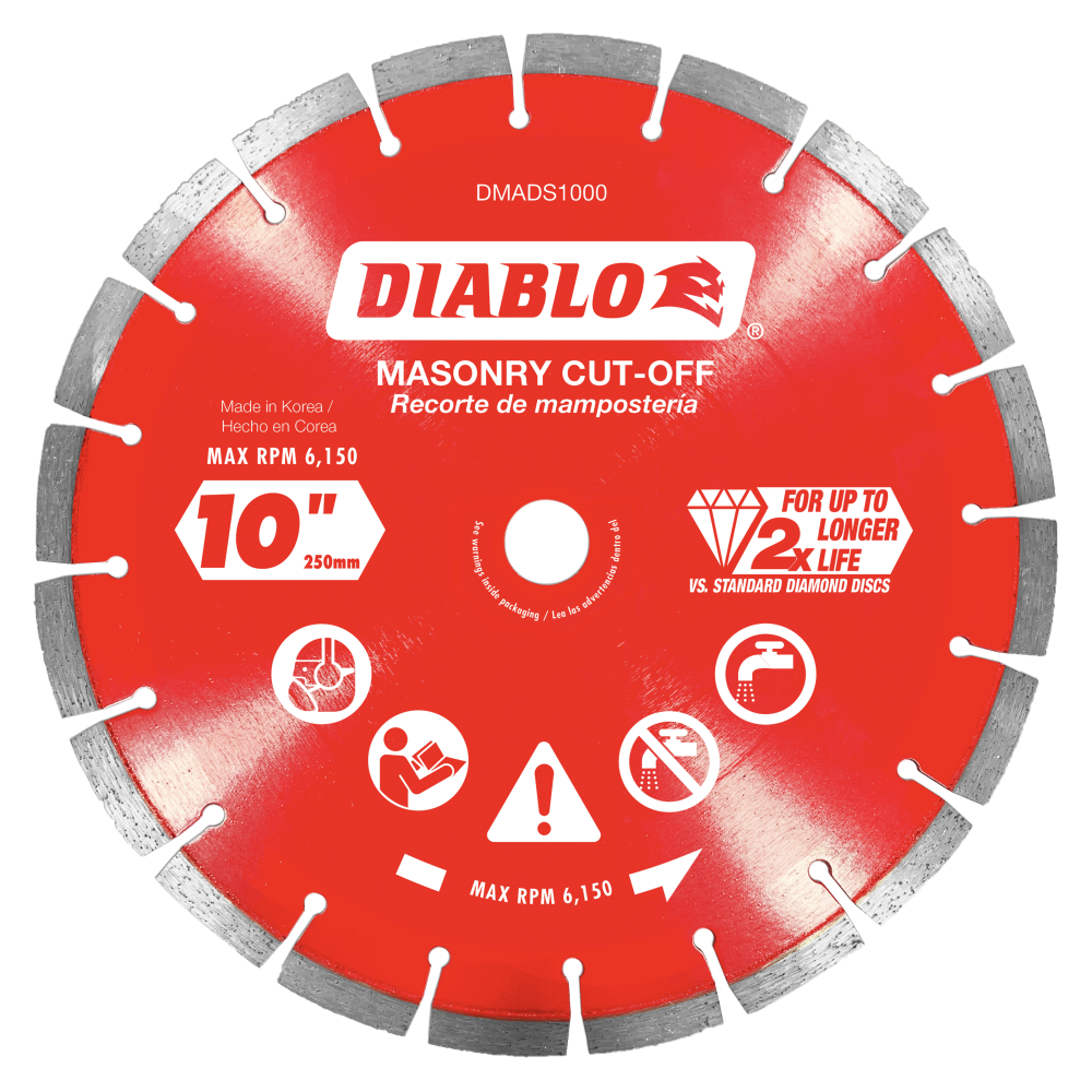 Diablo Tools 10″ Diamond Segmented Cut-Off Discs for Masonry - Flockneti