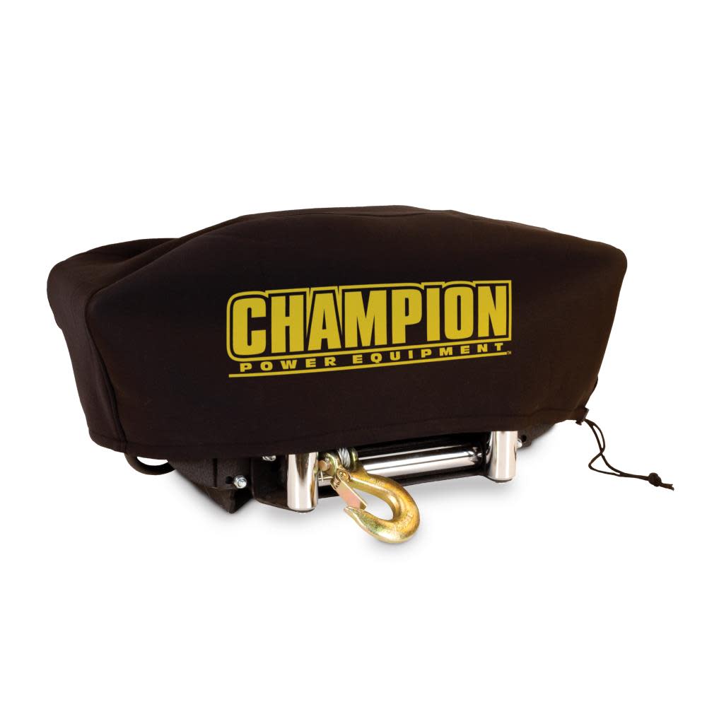 Champion Power Equipment Weather-Resistant Neoprene Storage Cover for Winches 8000-12000 lb. with Speed Mount Hitch Adapter - Flockneti