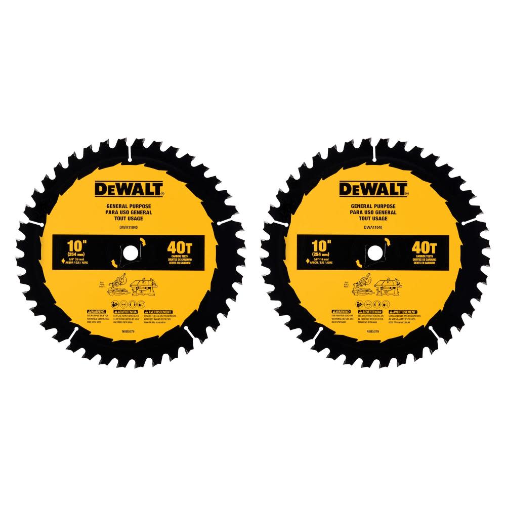 DEWALT DW 10″ 40 / 40T General Purpose Combo Pack - Flockneti