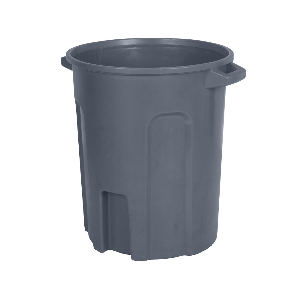 Toter 55 Gallon Round Trash Can with Lift Handle Dark Gray Granite - Flockneti