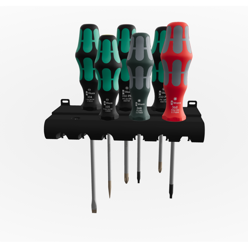 Wera Tools 334/368/6 Kraftform Plus 300 Screwdriver Set & Rack 6pc - Flockneti