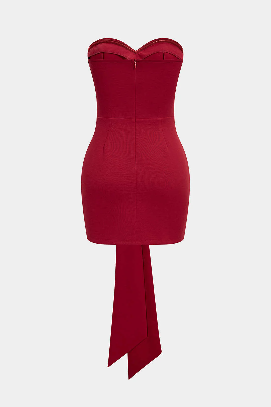 Knotted Strapless Sleeveless Mini Dress - Flockneti