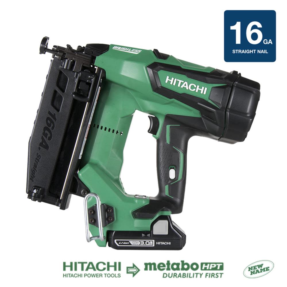 Hitachi 18 V Brushless Li-ion 16 Gauge Straight Finish Nailer - Flockneti