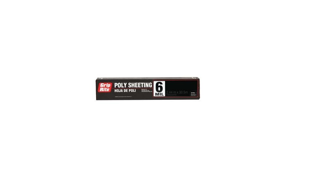 Grip Rite 16 Ft. x 100 Ft. x 6 Mil Medium Duty Clear Poly Sheeting - Flockneti