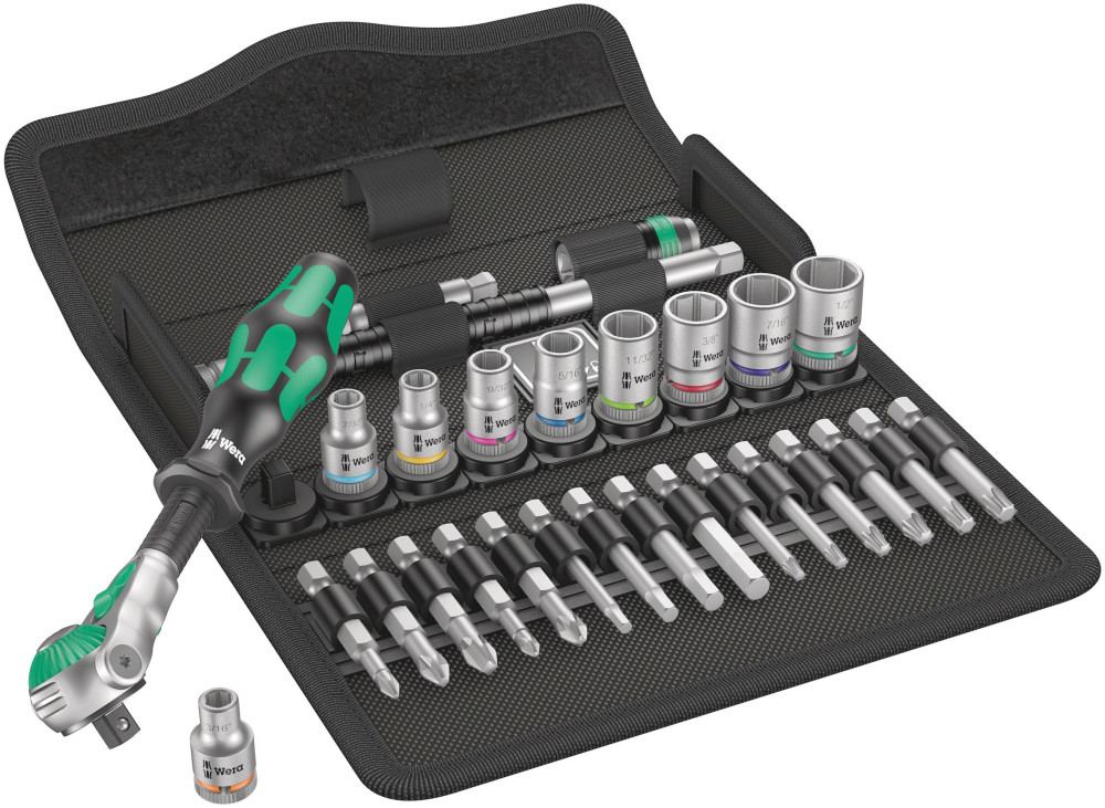 Wera Tools 28pc 1/4″ Drive 8100 SA 9 Zyklop Speed Ratchet Set - Flockneti
