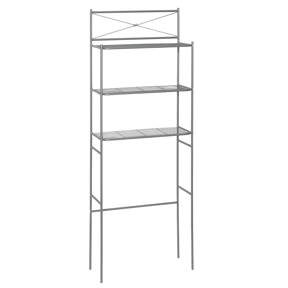 Zenith Over the Toilet Freestanding Spacesaver Satin Nickel Steel - Flockneti