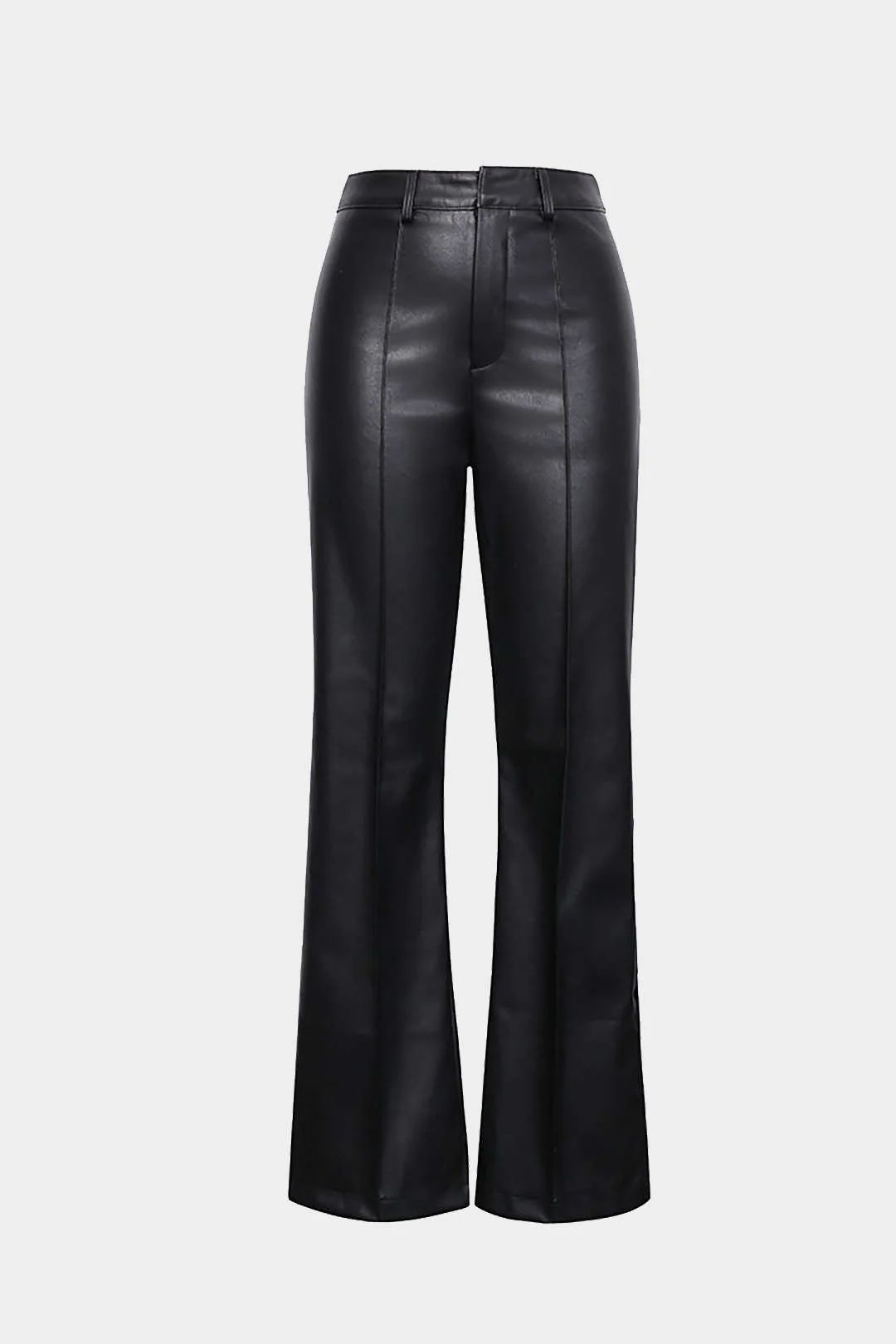 Faux Leather Straight Leg Pants - Flockneti