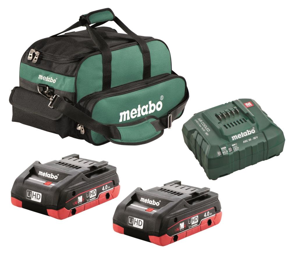 Metabo 2x 4.0Ah LiHD Ultra-M Compact Battery Starter Kit - Flockneti