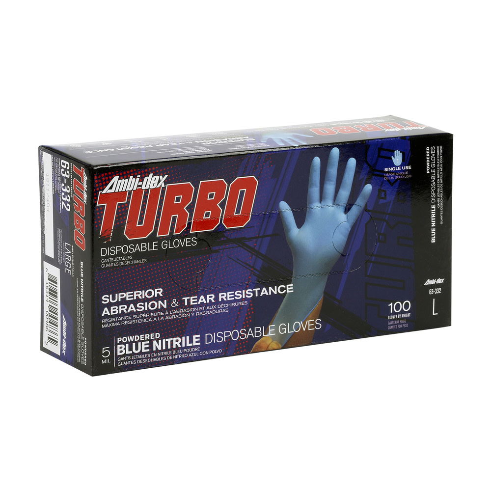 Protective Industrial Products Ambi-dex Turbo Disposable Nitrile 5 mil Blue Powdered 100 pcs/box S - Flockneti