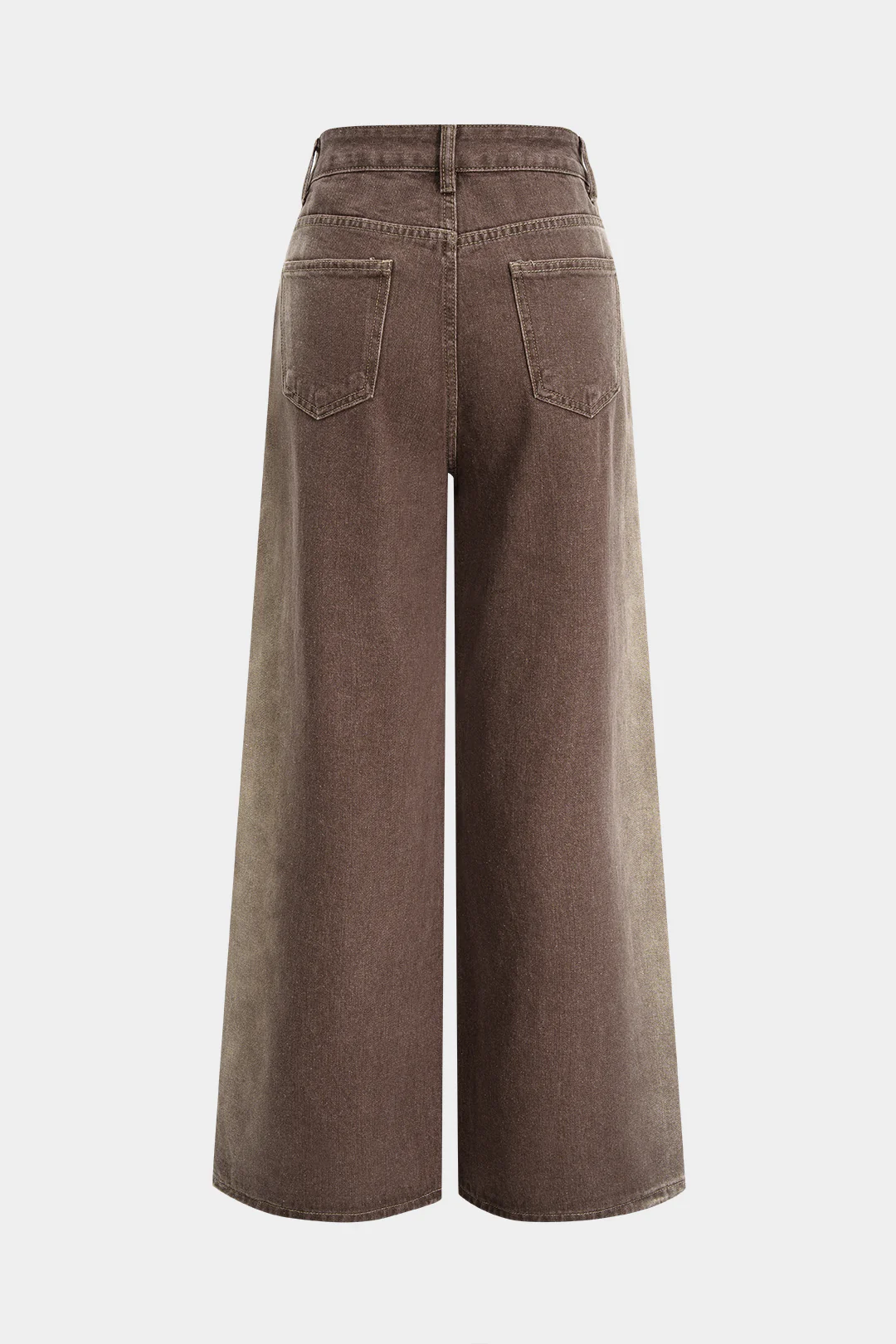 Denim Pocket High Waist Wide Leg Jeans - Flockneti