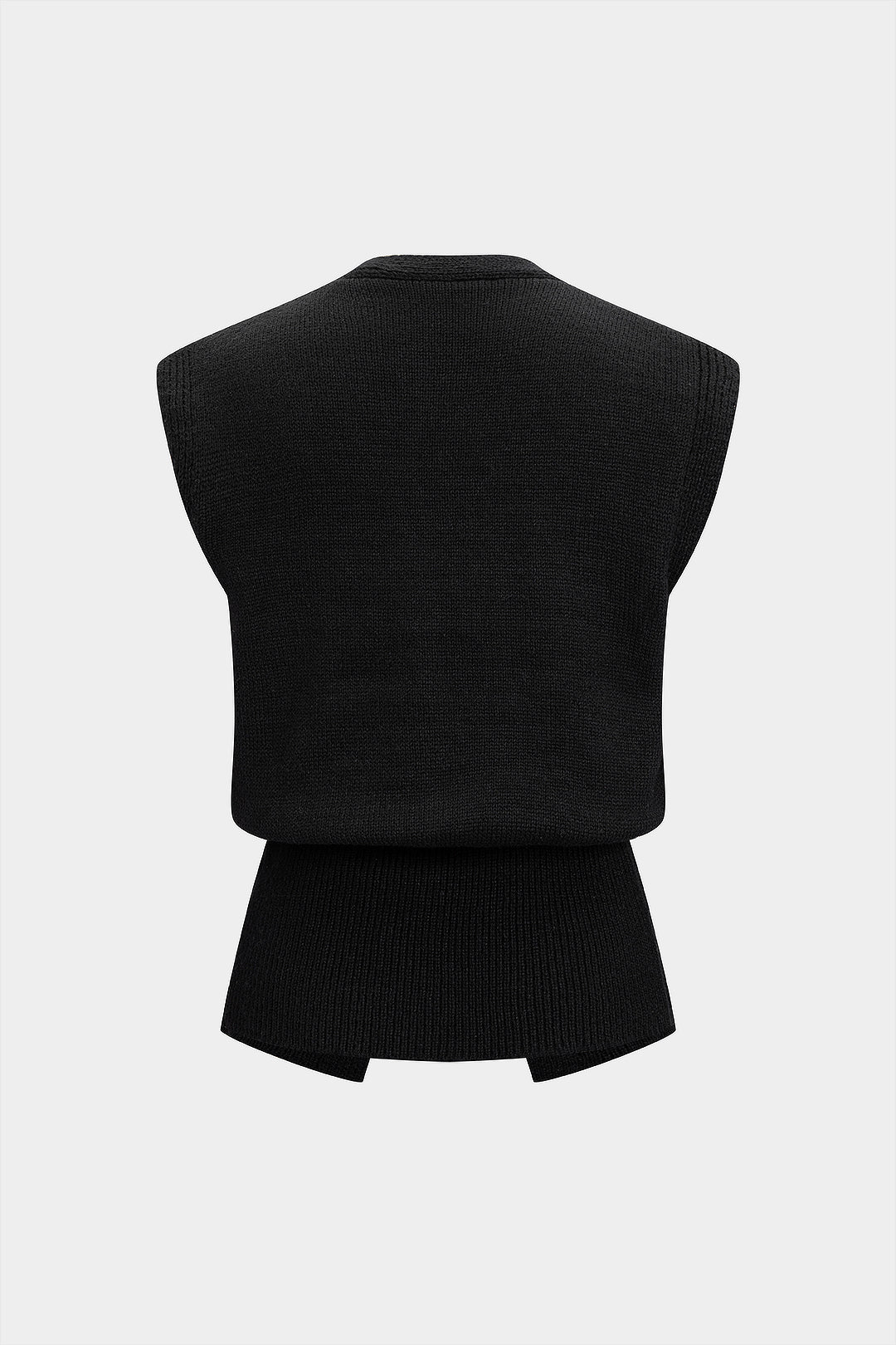 Knit Button V-Neck Vest - Flockneti