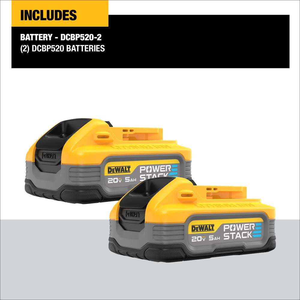 DEWALT POWERSTACK 20V MAX 5Ah Battery 2pk - Flockneti