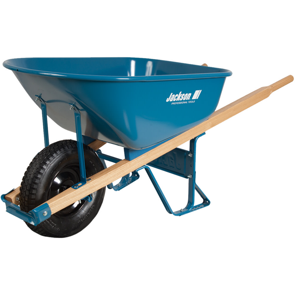 True Temper 6 Cubic Foot Steel Contractor Wheelbarrow with Flat Free Tire - Flockneti