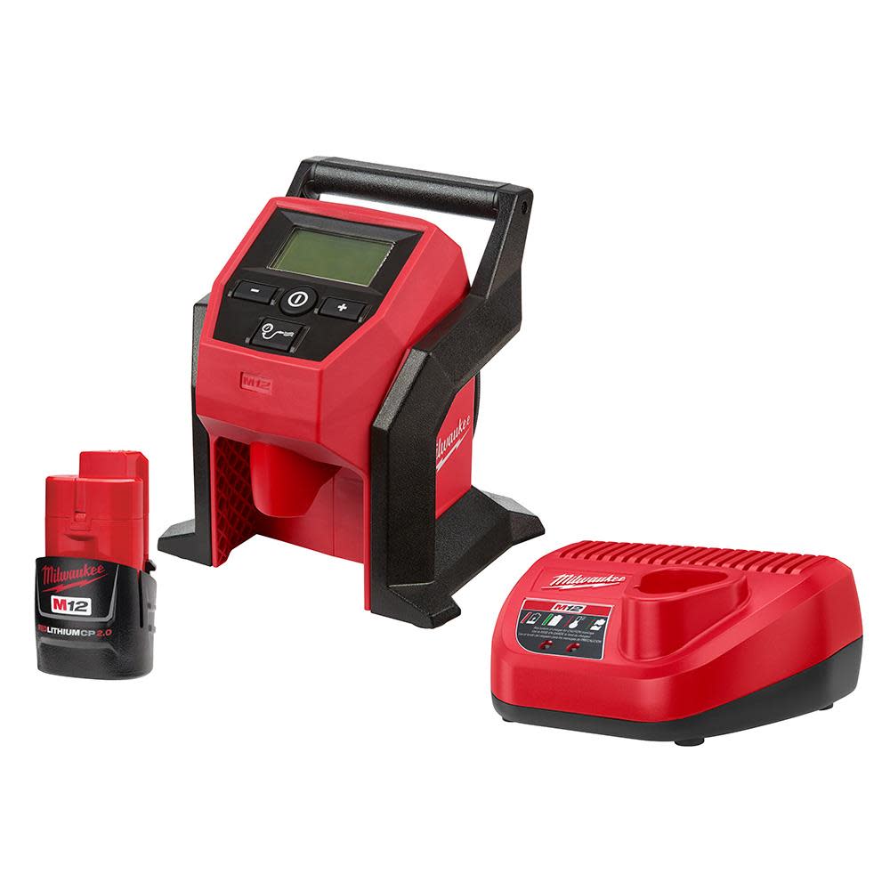 Milwaukee M12 Compact Inflator with CP 2.0AH Battery Kit - Flockneti