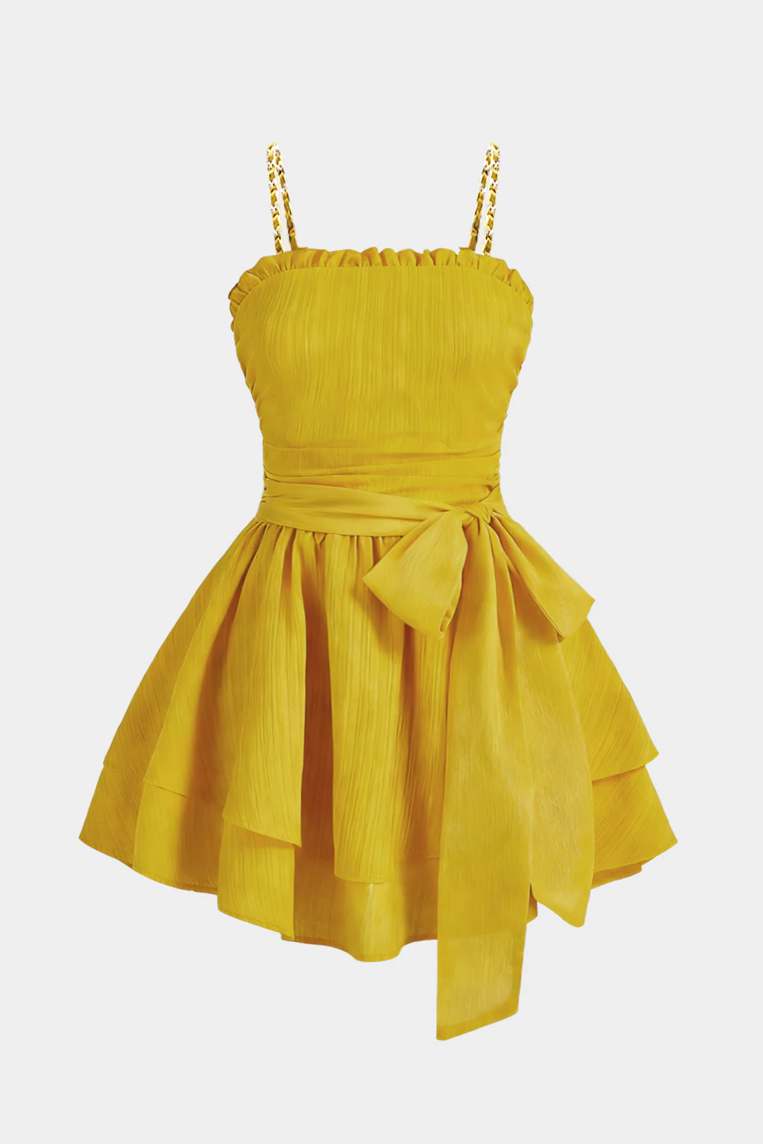 Plus Size Knotted Ruched Sleeveless Mini Dress - Flockneti