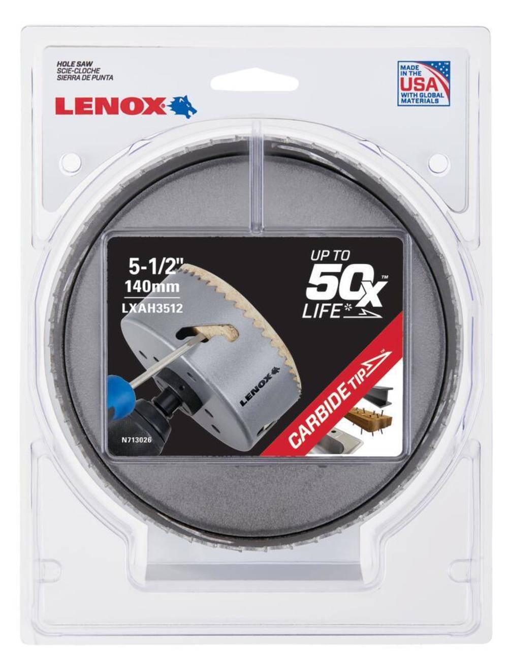 Lenox Hole Saw Carbide Tipped 5 1/2″ 140mm - Flockneti