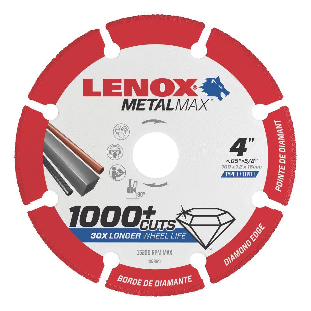 Lenox MetalMax Diamond Grit 4-in Cutting Wheel - Flockneti