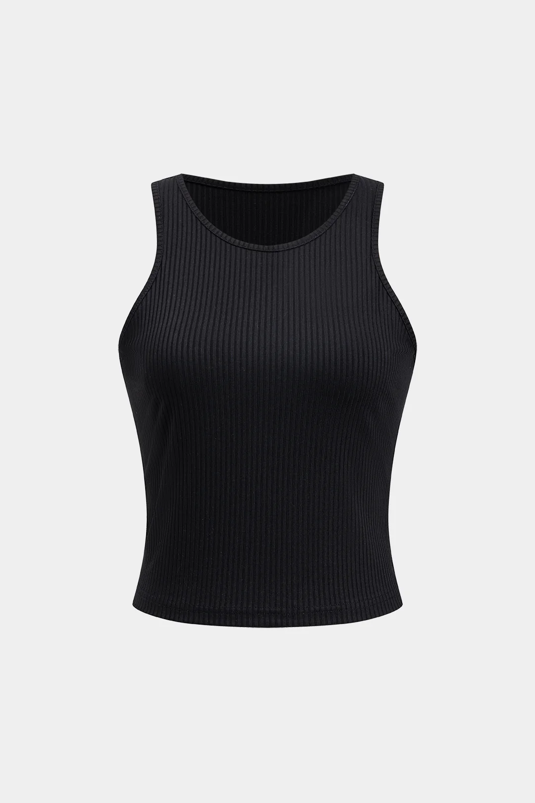 Ribbed Tank Top And Contrast Asymmetrical Zipper Skirt Set - Flockneti