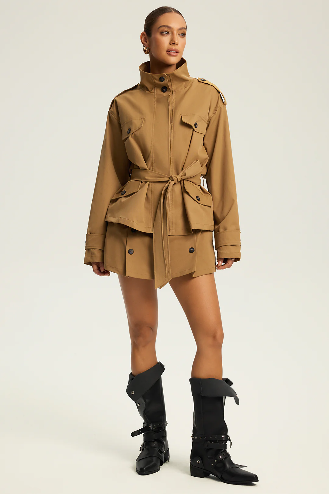 Button Design Mini Skirt - Flockneti